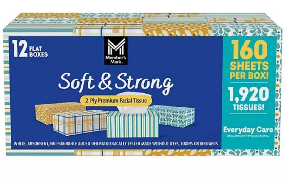 Facial Tissues 12pk 1920 Count