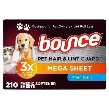 Bounce Pet Hair Lint Guard Dryer Sheets 210ct