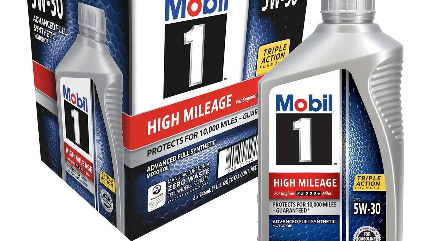Mobil 1 5w-30 High Mileage Motor Oil 1qt 6pk
