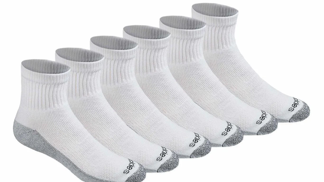 Dickies Dri-Tech Quarter Socks White Xxl 6 Pairs