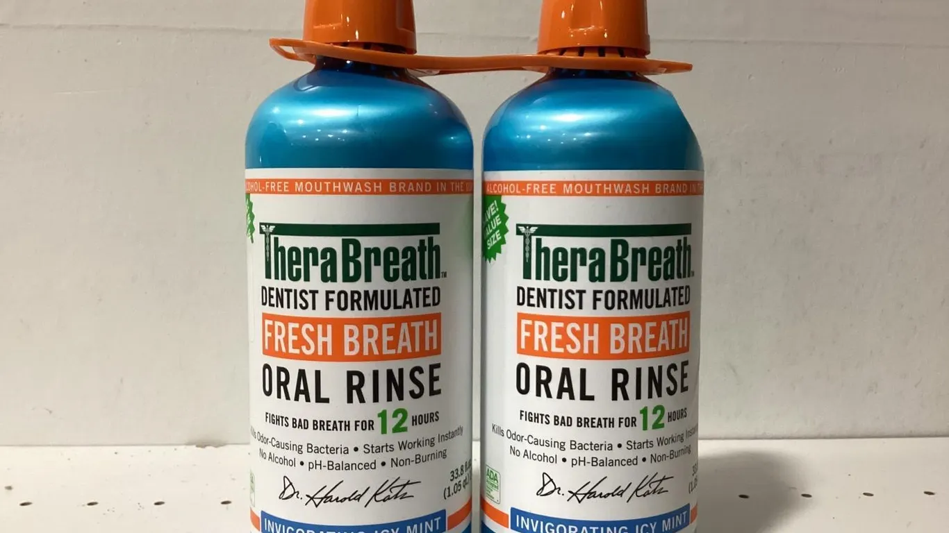 TheraBreath Icy Mint Mouthwash 1L 2-Pack