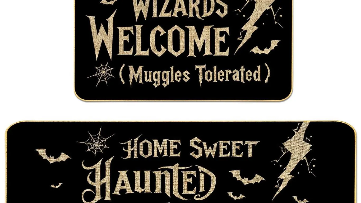 Dxshcg Halloween Kitchen Mat Bundle 17x29 17x47