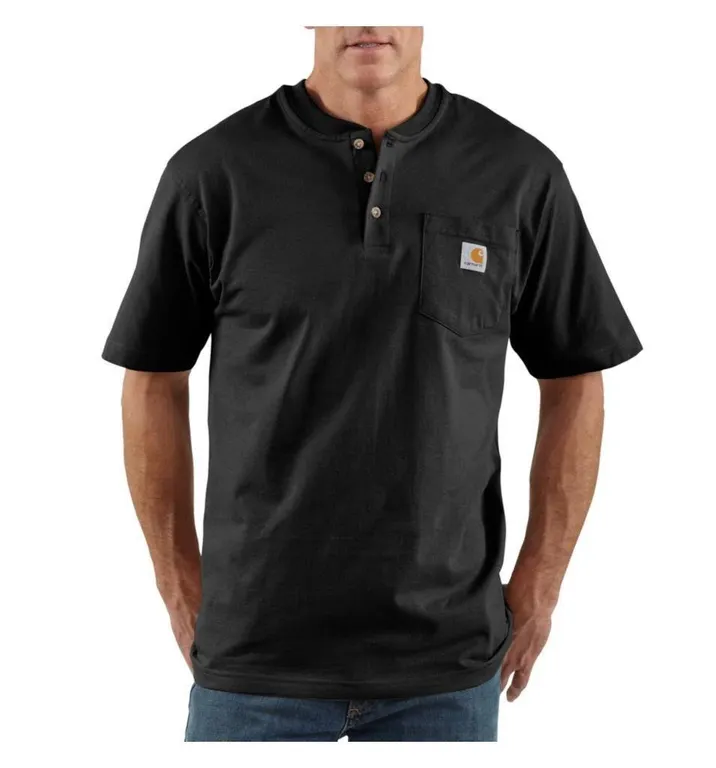 Carhartt K84 Loose Henley T-Shirt X-Large Black