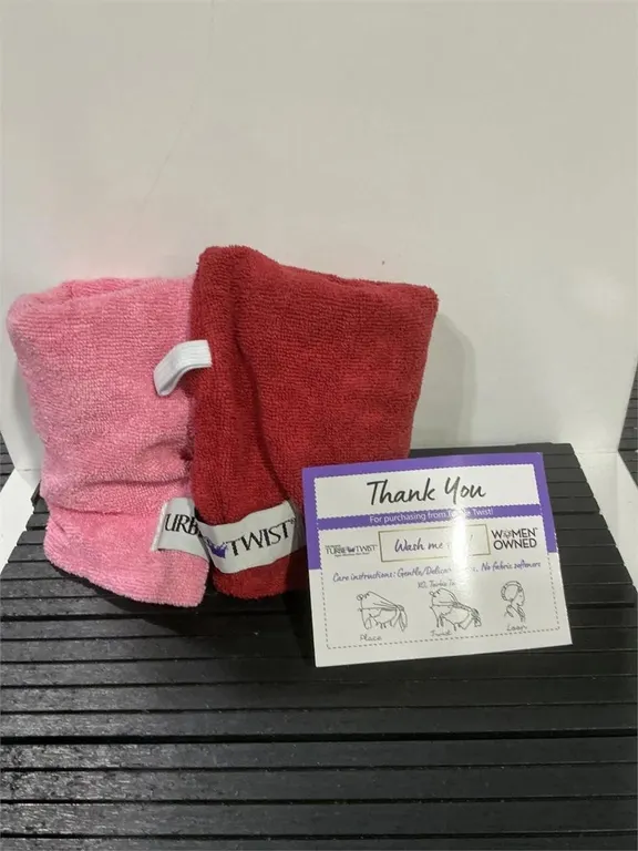 Turbie Twist Original Hair Towel Set Pink Red