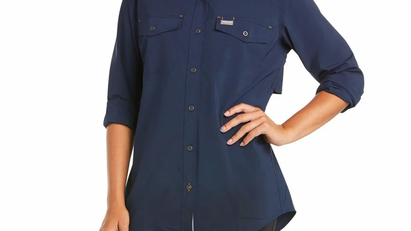 Ariat Rebar Venttek Work Shirt Navy Large