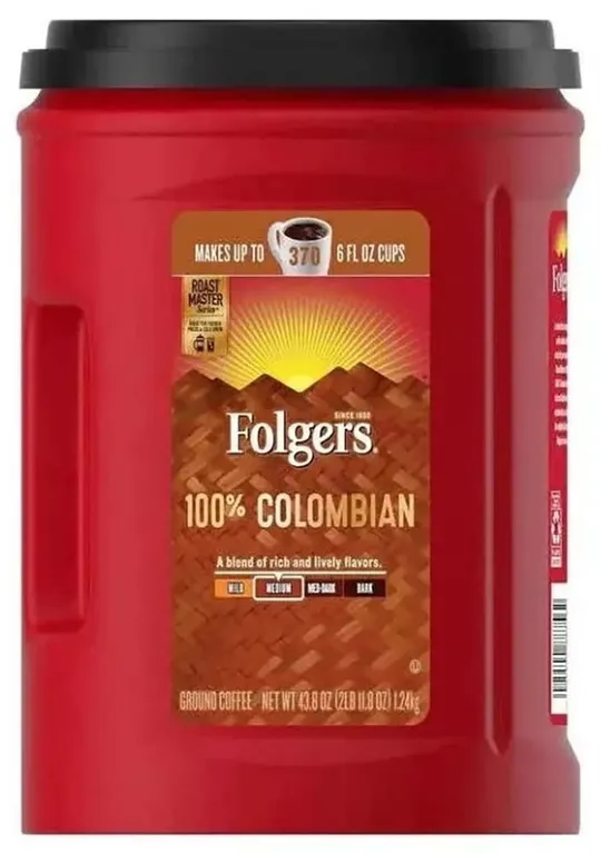 Folgers 100 Colombian Ground Coffee 40.21oz