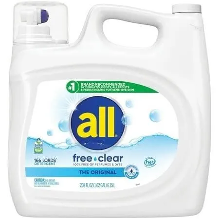All Free Clear Liquid Laundry Detergent 208oz...