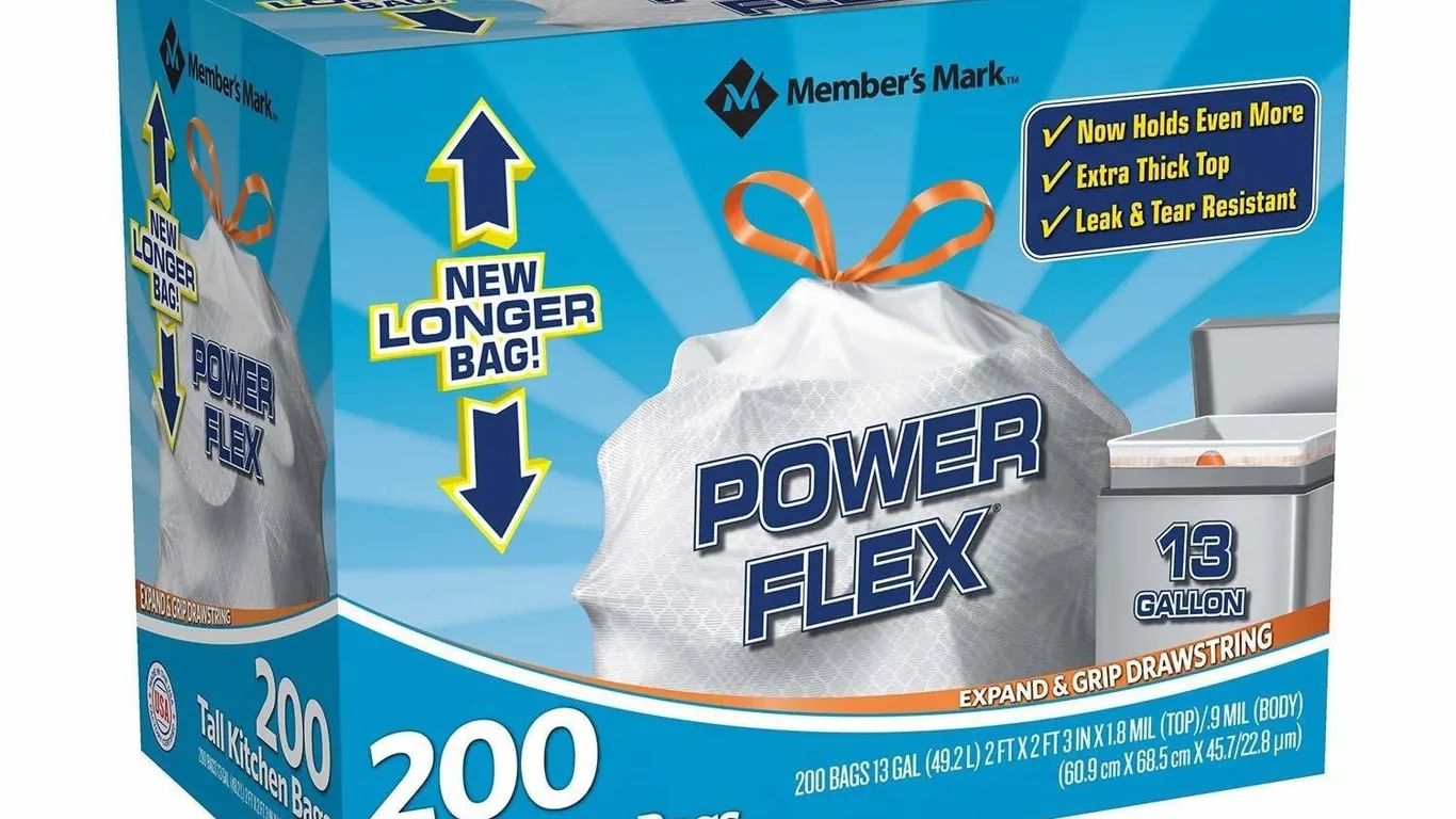 13gal Power Flex Tall Trash Bags 200ct