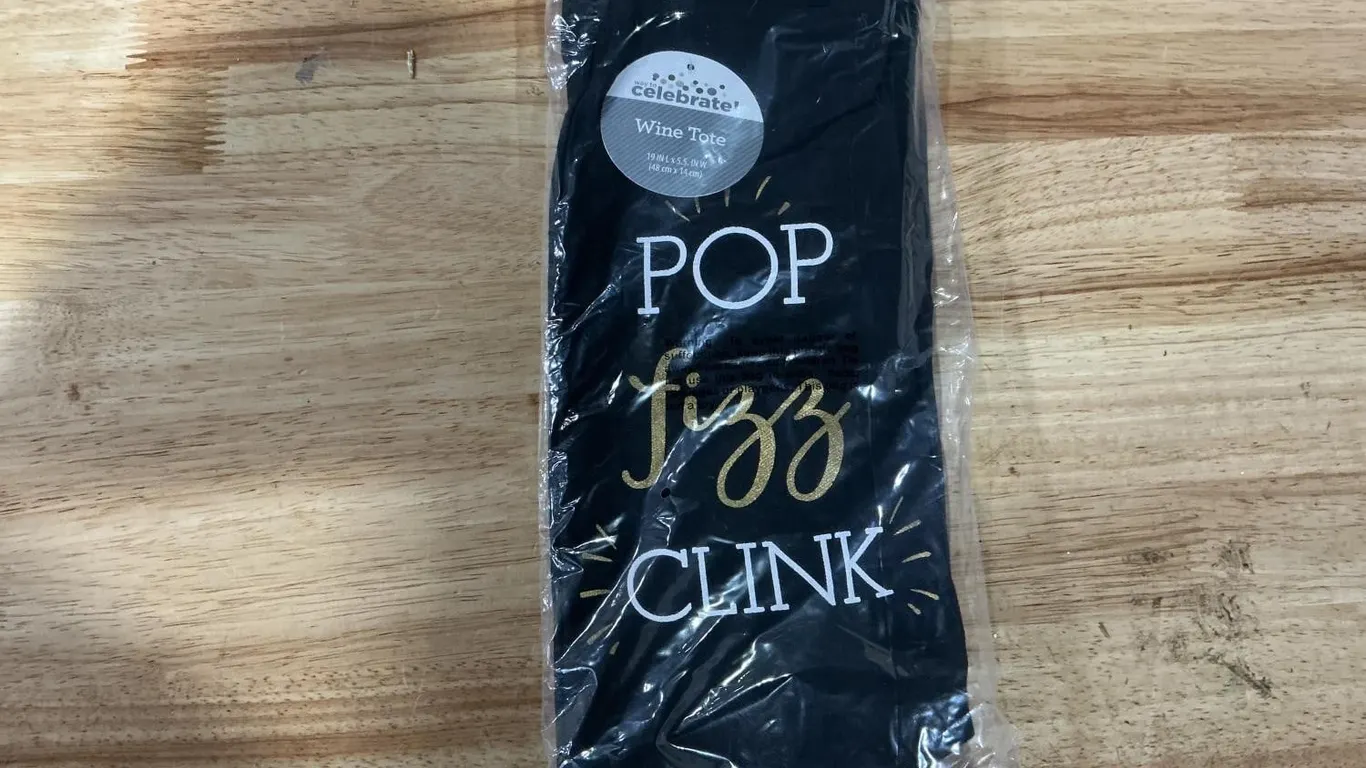 Celebrate Pop Fizz Clink Black Wine Tote Bag