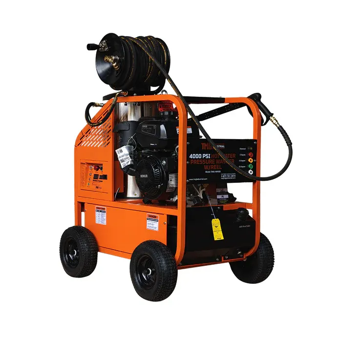 TMG-HW42R 4000 PSI Hot Water Pressure Washer with 85' Hose Reel, 14 HP Kohler Engine ~New!