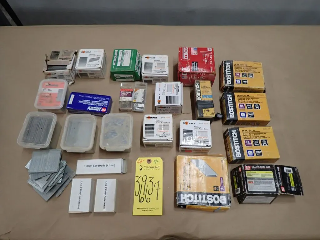 Lot of Assorted Industrial Nails and Staples