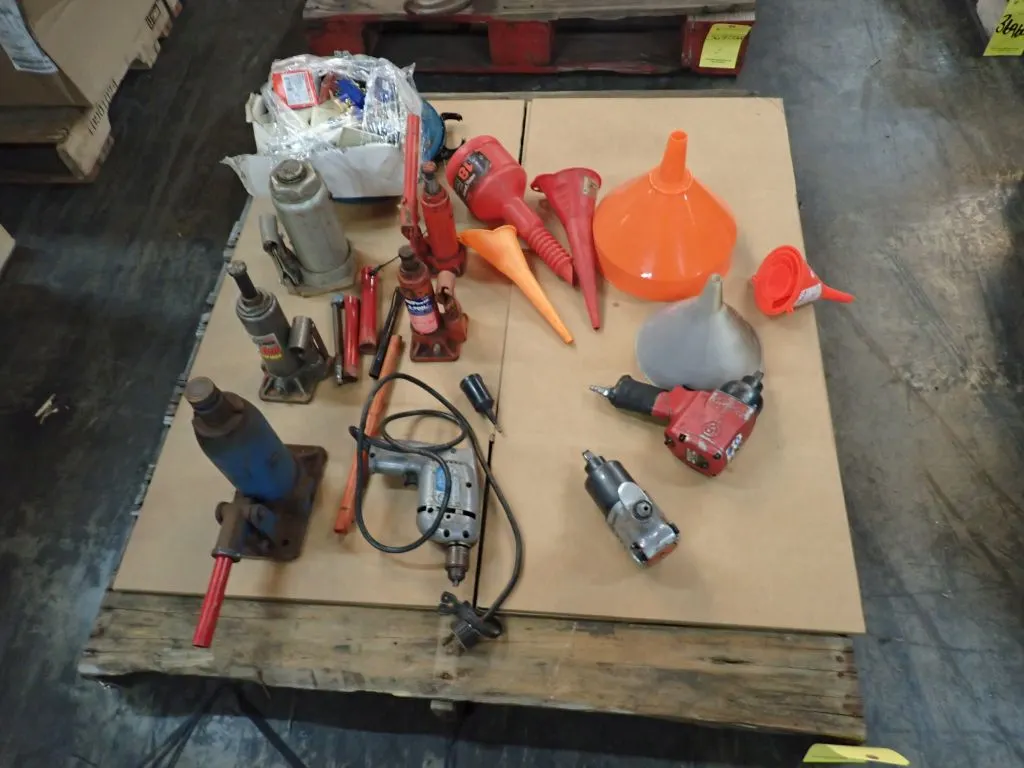 Lot of Assorted Impact Wrenches and Bottle Jacks
