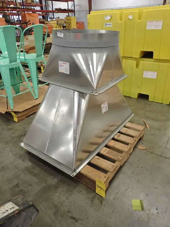 Lot of (2) Duct Square to Round Duct Adapters