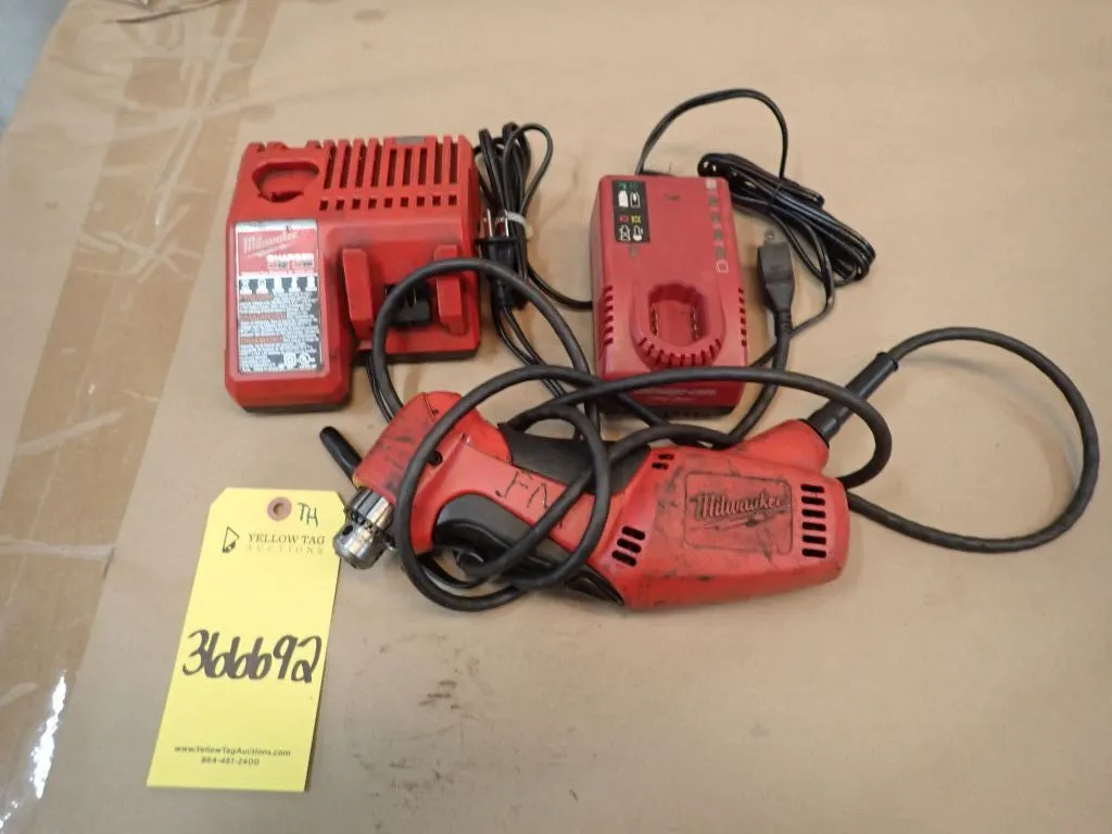 Lot of (2) Assorted Battery Chargers and Drill