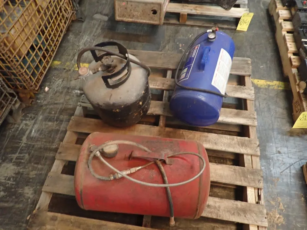 Lot of (2) Portable Air Tanks and Propane Cylinder