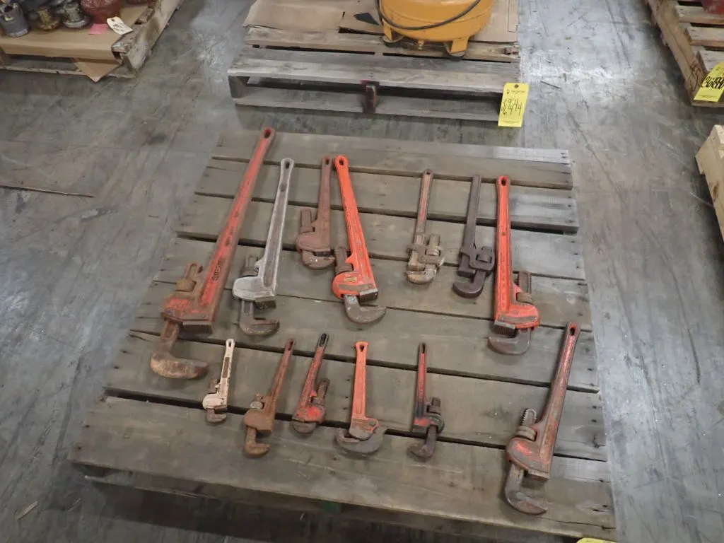 Lot of Assorted Ridgid Heavy Duty Pipe Wrenches