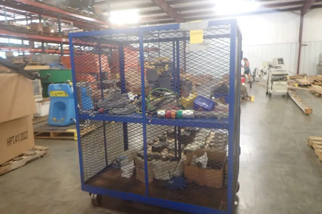 Industrial Rolling Blue Cart with Components