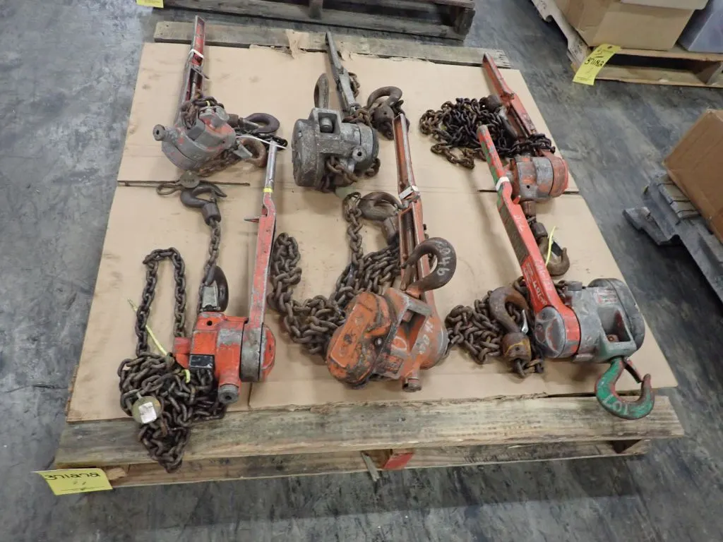Lot of Assorted Lever Hoists