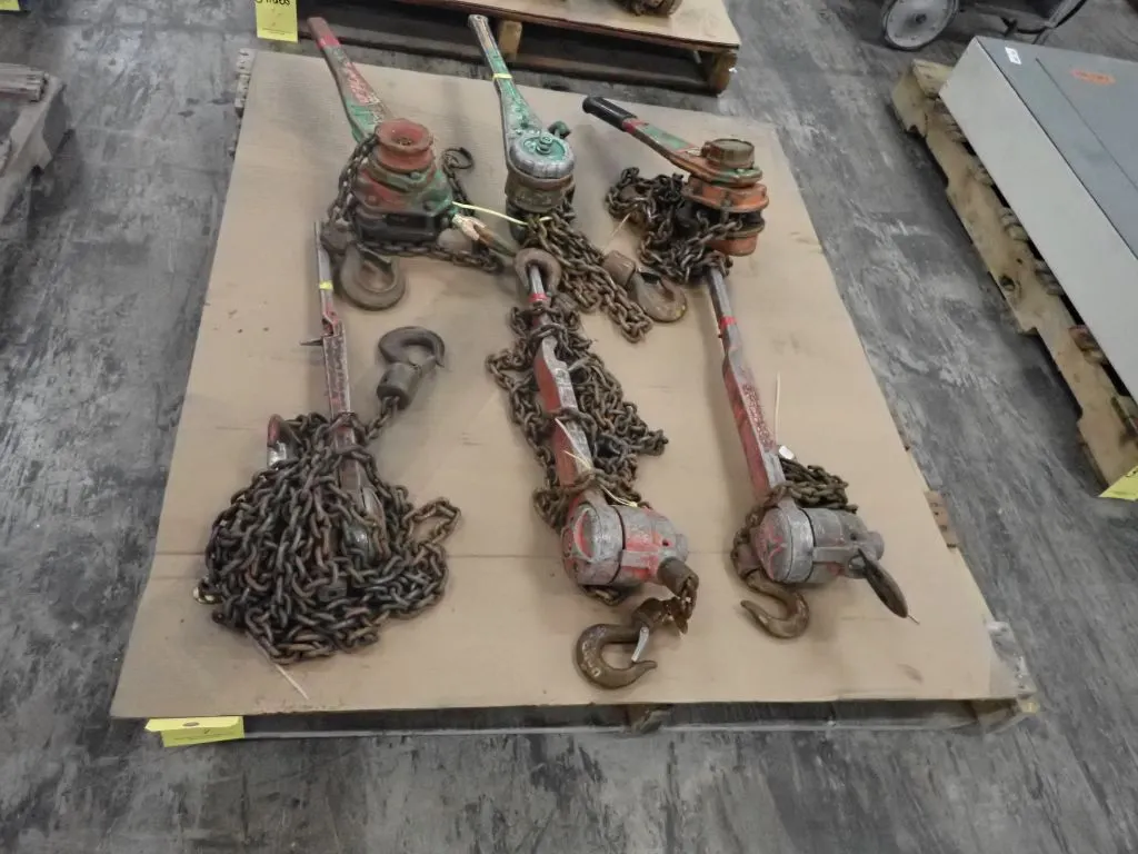 Lot of Assorted Lever Hoists