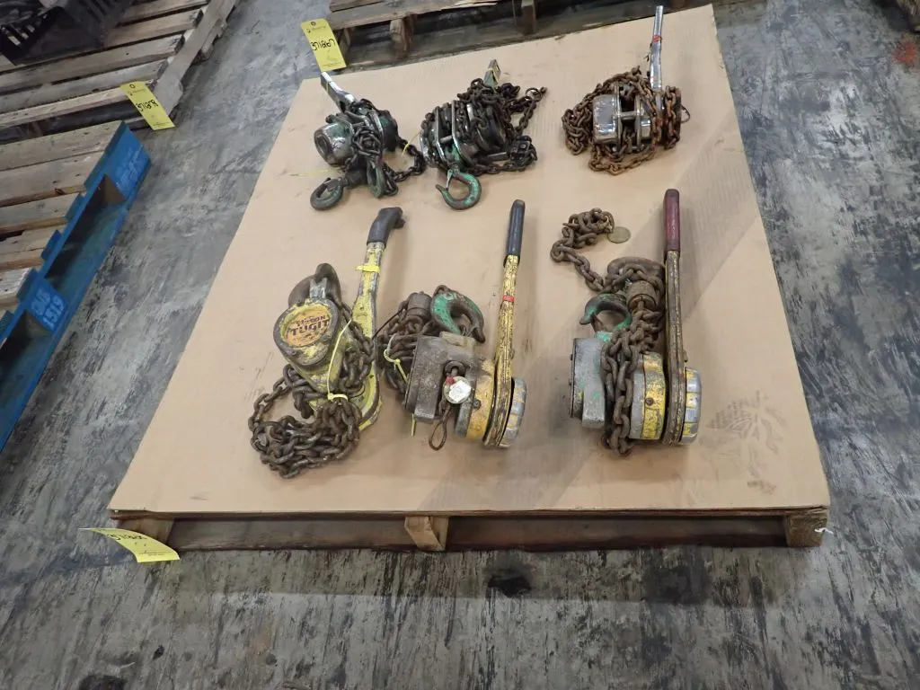 Lot of Assorted Lever Hoists