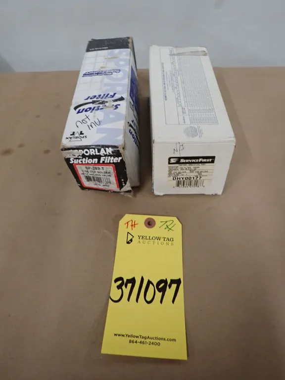 Lot of (2) Assorted Industrial Suction Line Filters