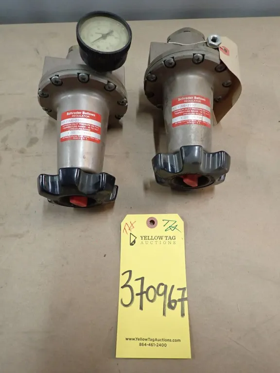 Lot of (2) Schrader Bellows Pneumatic Air Pressure Regulators