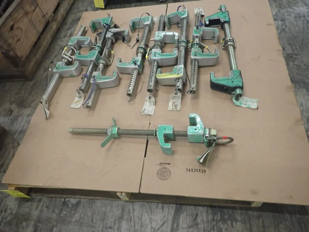 Lot of (9) Reliance Beam Clamps
