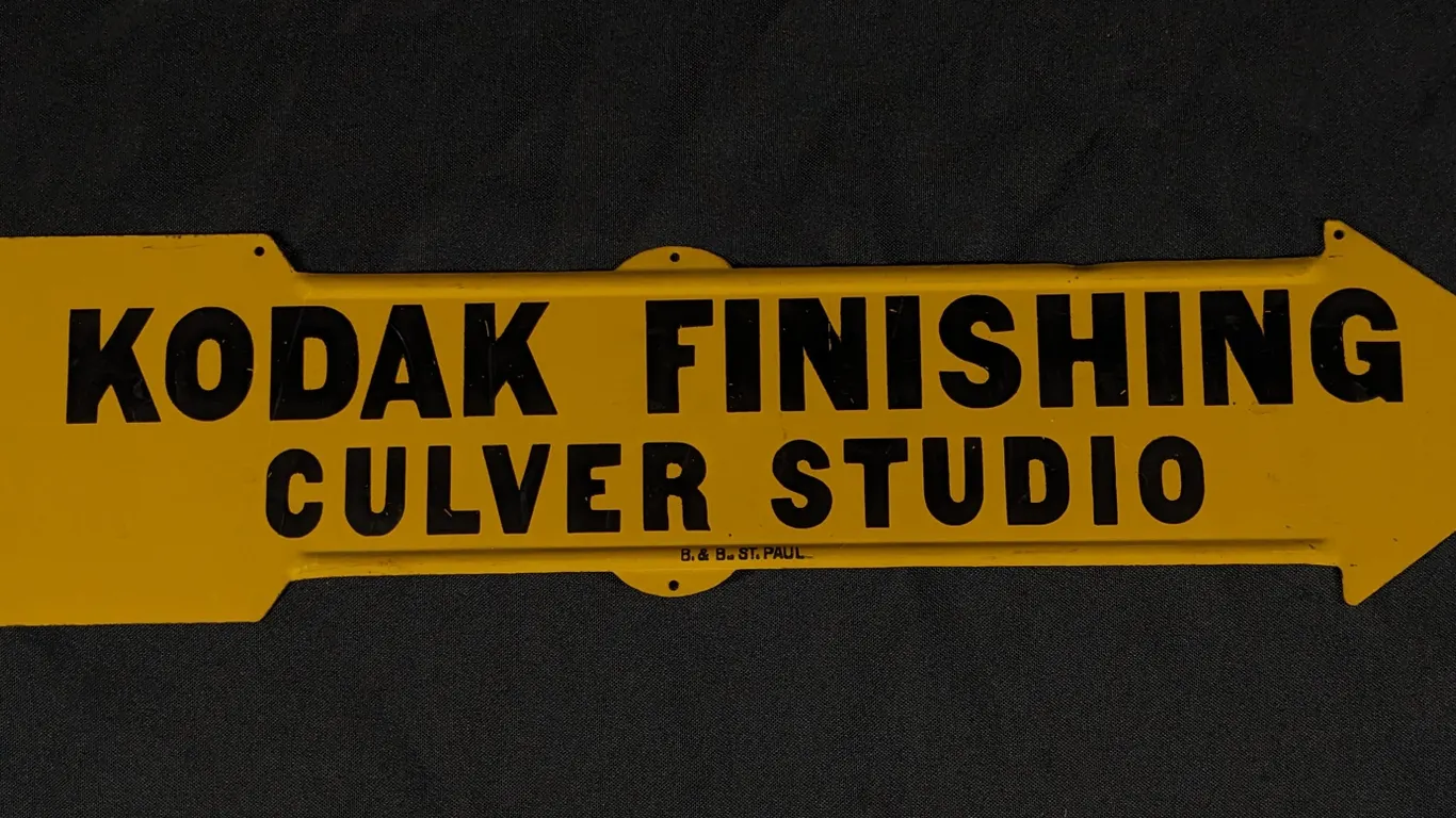 TIN ARROW SIGN KODAK FINISHING CULVER STUDIO