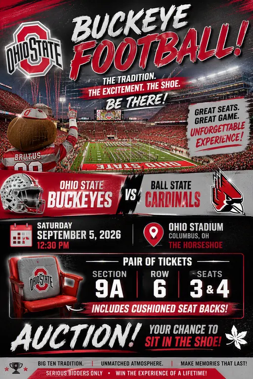 2 OSU vs Ball State 2026 season opener tickets!!!