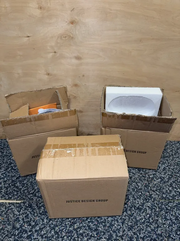 Glass light fixtures, new in box