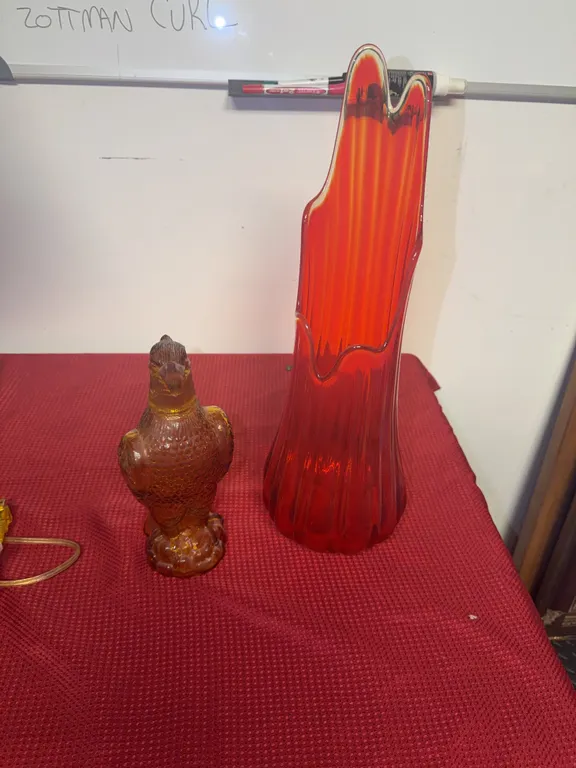 Eagle decanter, and decorative vase 