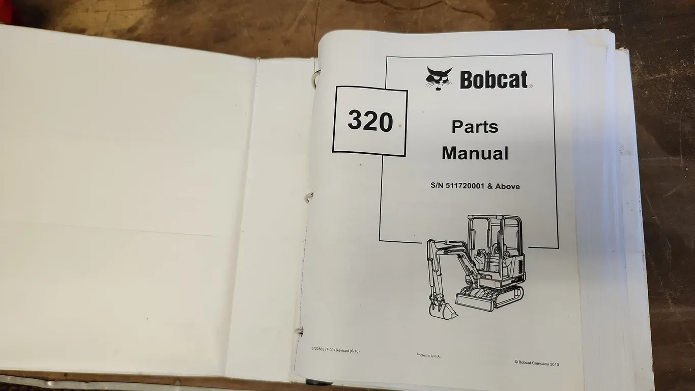 Bobcat 320 Parts Manual S# 511720001 & Above