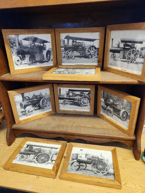 9 Black/White Antique Tractor Prints 11"X9"