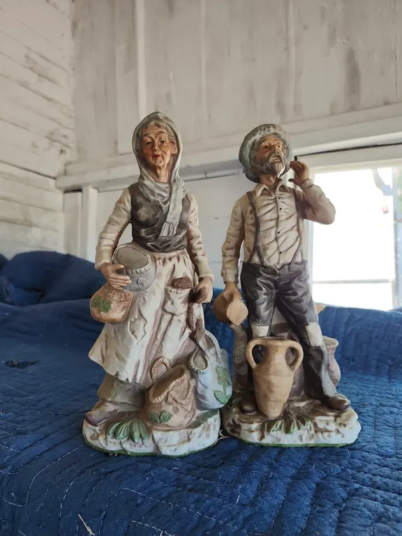 Pair Man & Woman Figures 11" Tall