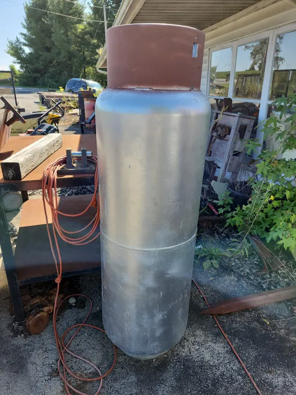 120 Lb Propane Tank WC473#, 5-47 PST, TW 201 1/2, B-1340, ICC-1B 240, Measures 20"X5'