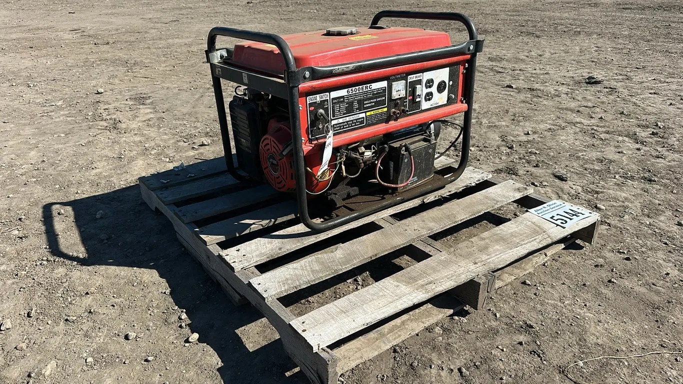 JF 390 SINGLE PHASE GAS GENERATOR, 13HP, 6500W, ELECTRONIC IGNITION W/ VOLTMETER, GREAT CONDITION S/N N/A KEY IN OFFICE
