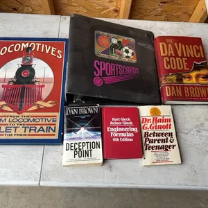 Sports card binder and books