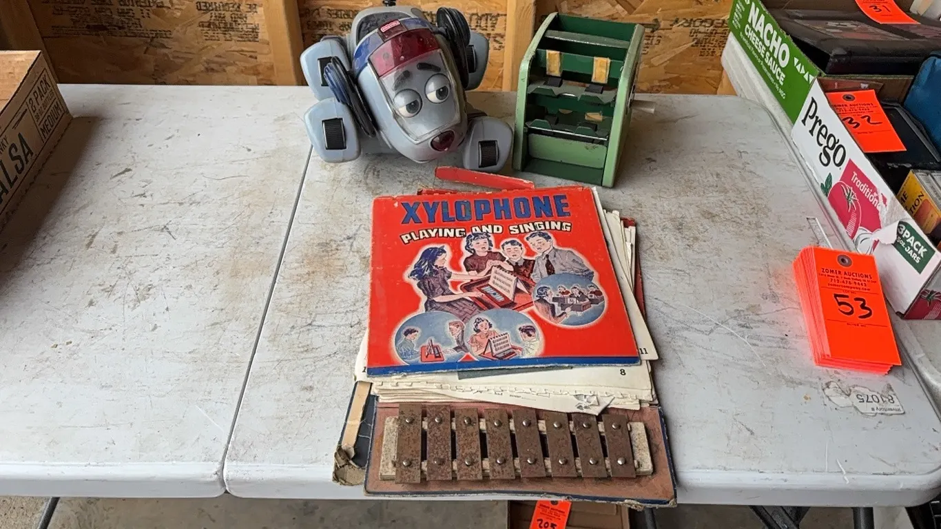 Card shuffler, kids toy, and xylopone with sheet music