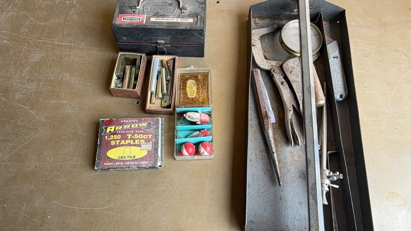Router bit case, tools, and misc items