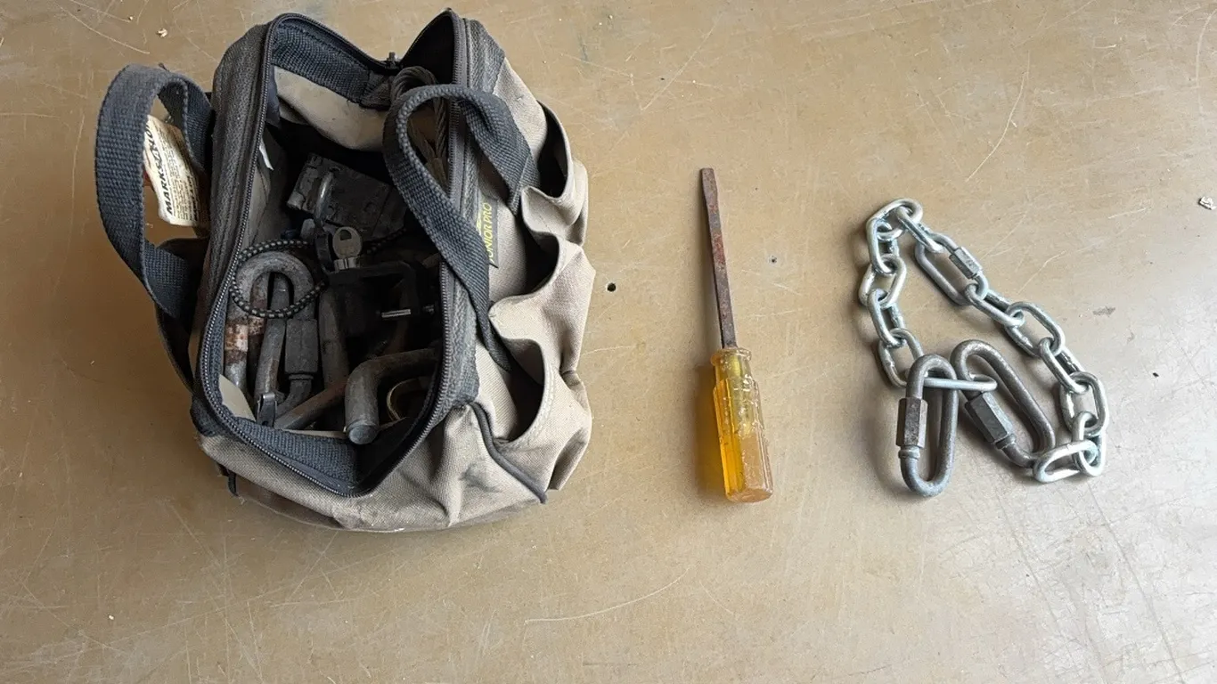 Chisel and clamps