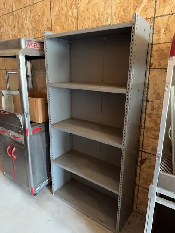 Metal shelves