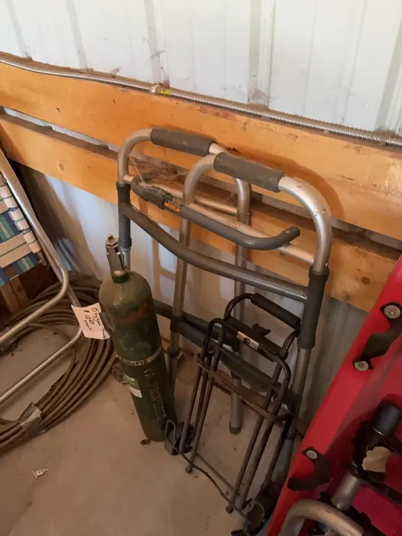 Shower Stool, Oxygen Tank & Walker