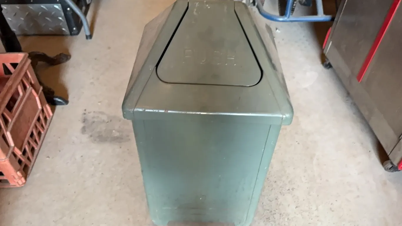 Small Metal Trash Bin