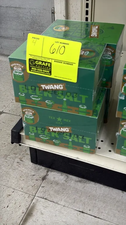 Twang lime beer salt retail display boxes. Sealed in original plastic wrap.