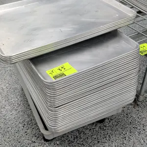 Full-size aluminum sheet pans. Includes 4-wheel mobile dolly cart.