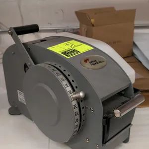 Better Packages Better Pack 333 Plus manual water-activated tape dispenser. Features manual lever feed, adjustable measurement dial, and side-mounted 