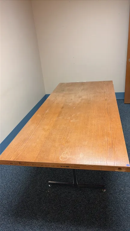 6’ Wood conference table with chrome legs