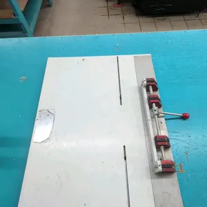 1985 Ternes precision plate punch. Features manual lever-action punch mechanism with alignment guides. S/N: 102185DLC2. Dimensions: 34" x 24".