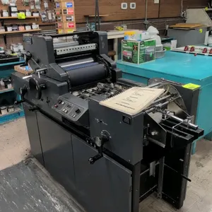 AM Multigraphics 1450K Factory Special single-color offset printing press. Features OMC Pulsair 2000 unit, integrated task light, operator manual, and