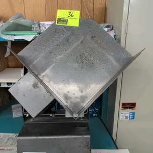 Pitney-Bowes TAJ paper jogger. Features an angled tilting bin and Foster Giant Magnet-Lock magnetic paper stop. S/N: 2317. Electrical: 115V.